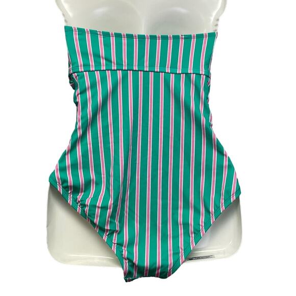New Draper James Womens Small UPF 50+ Detachable Strap Striped Swim Suit - Picture 4 of 5